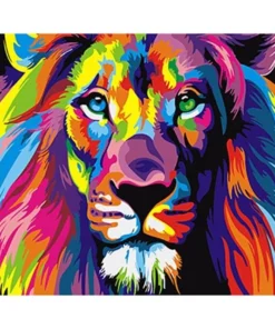 DIY Painting By Numbers Colorful Animals Oil Painting