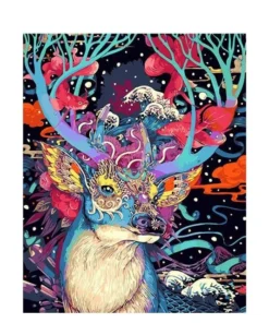 DIY Painting By Numbers Colorful Animals Oil Painting