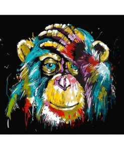 DIY Painting By Numbers Colorful Animals Oil Painting
