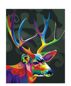DIY Painting By Numbers Colorful Animals Oil Painting