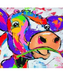 DIY Painting By Numbers Colorful Animals Oil Painting