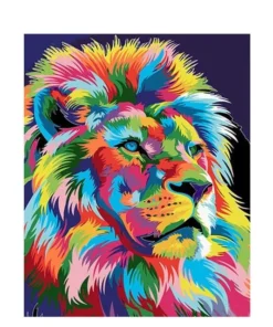 DIY Painting By Numbers Colorful Animals Oil Painting