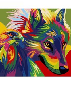 DIY Painting By Numbers Colorful Animals Oil Painting