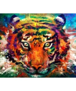DIY Painting By Numbers Colorful Animals Oil Painting