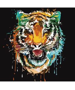 DIY Painting By Numbers Colorful Animals Oil Painting