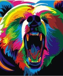 DIY Painting By Numbers Colorful Animals Oil Painting