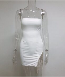 Black Embellished Diamante Trim Mini Dress