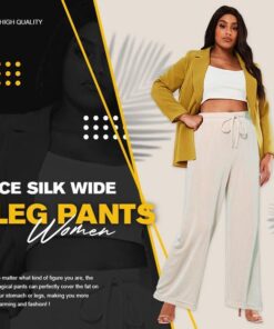 【Καλοκαιρινή προσφορά-50% ΕΚΠΤΩΣΗ】 Ice Silk Wide Leg Παντελόνι Γυναικεία