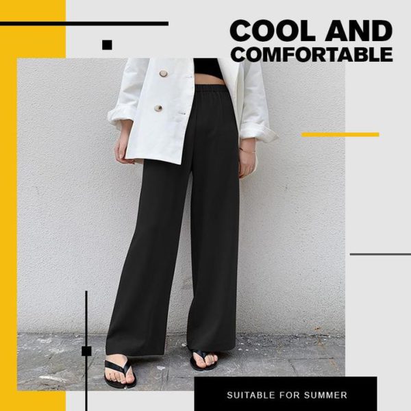【Ljetna promocija-50% POPUSTA】Ženske široke hlače od ledene svile