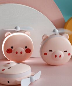 (Children's Day Hot Sale-50% RABAT) Piggy Makeup Spejl med ventilator (KØB 2 FÅ 1 GRATIS)