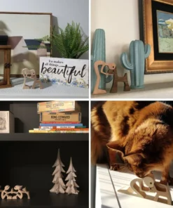 🐕😺Pet lover gifts |Wood sculpture |Table ornaments |Carved wood decor | Pet memorial | For puppies | Mother's Day Gift