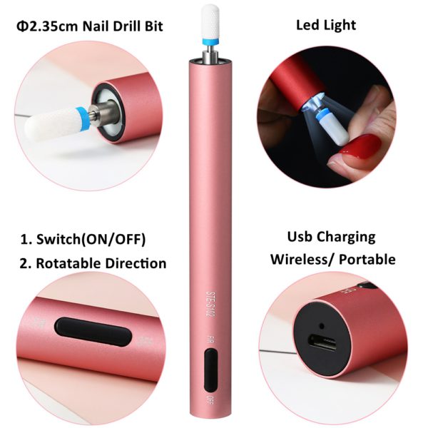 (50% OFF) 2021 Na-upgrade na Propesyonal na Cordless Portable USB Rechargeable Nail Polisher