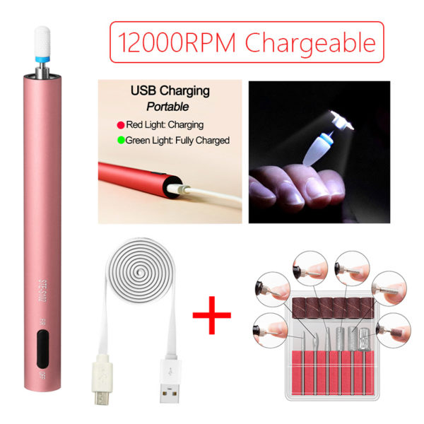 (50% OFF) 2021 Na-upgrade na Propesyonal na Cordless Portable USB Rechargeable Nail Polisher