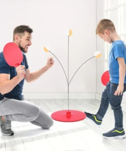 Multifunctional elastic table tennis training device