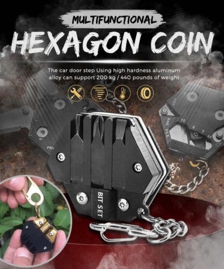 (SUMMER HOT SALE - 50% OFF) Multifunctional Hexagon Coin Tool - Buy 3 Get Extra 1