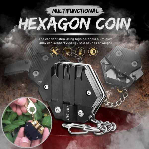 (SUMMER HOT SALE - 50% OFF) Multifunctional Hexagon Coin Tool - Buy 3 Get Extra 1