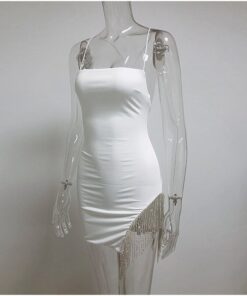 Black Embellished Diamante Trim Mini Dress