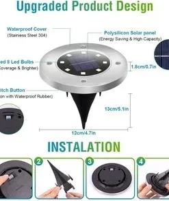 15 LED Solar Ground Lights(Made in America)