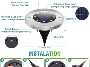 15 LED Solar Ground Lights(Made in America)