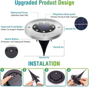 15 LED Solar Ground Lights(Made in America)