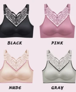 Butterfly Embroidery Wirefree Braš„Buy 2 FREE SHIPPING