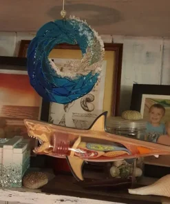 Ocean Wave Fused Glass Sculpture