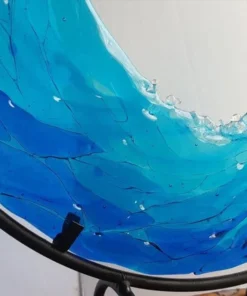 Ocean Wave Fused Glass Sculpture