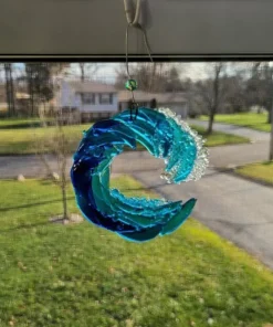 Ocean Wave Fused Glass Sculpture