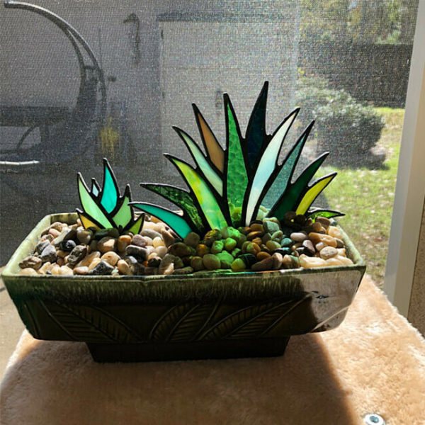 Suncatcher Stained Agave Plante-Buy More Save More