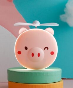 (Children's Day Hot Sale-50% OFF) Piggy Makeup Mirror with Fan (BUY 2 GET 1 FREE)