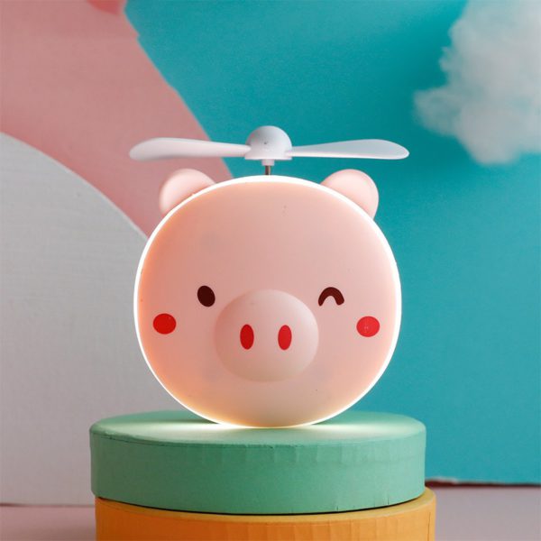 (Children's Day Hot Sale-50% OFF) Piggy Makeup Mirror with Fan (BUY 2 GET 1 FREE)
