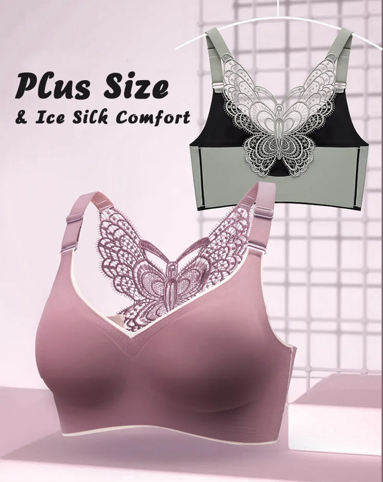 Butterfly Embroidery Wirefree Braš„Buy 2 FREE SHIPPING