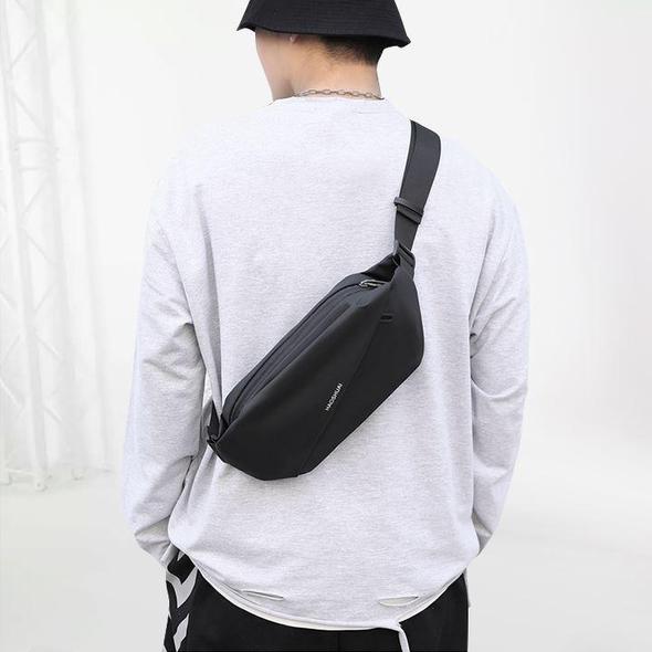 Oblique Zipper Cross Body Bag