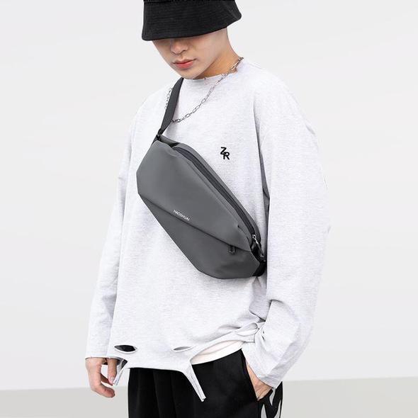 Oblique Zipper Cross Body Bag