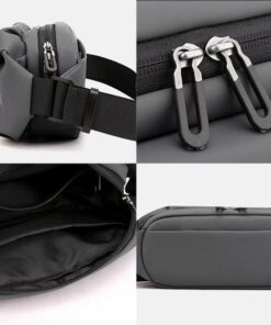 Oblique Zipper Cross Body Bag