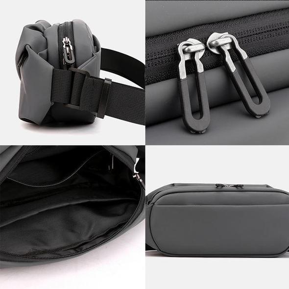 Oblique Zipper Cross Body Bag