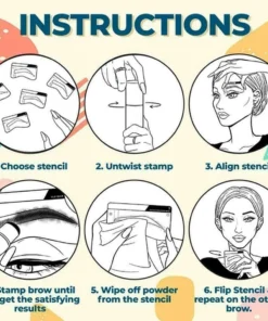 (SUMMER HOT SALE- Save 50% OFF) One Step Brow Stamp Shaping Kit