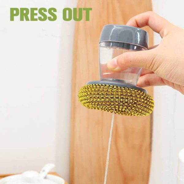 (Oferta de verano - 50% de descuento) Cepillo de palma dispensador de jabón de cocina