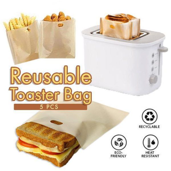(Flash Sale- 50% OFF) Reusable Toaster Bag- 5PCS