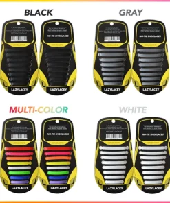 LazyLacey No-Tie Shoelaces (Set of 16)
