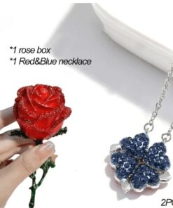 (Venta anticipada do Día da Nai: 50 % de desconto) Collar 2 en 1 e caixa de rosas: compra 2, obtén un 10 % de desconto adicional