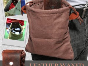 Leather Waxed Canvas Pouch