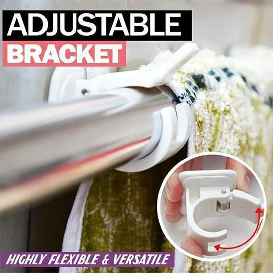 (🔥SUMMER HOT SALE - SAVE 50% OFF) Nail-free Adjustable Rod Bracket Holders&Set of 2 Pcs(BUY 3 SETS GET 1 FREE)