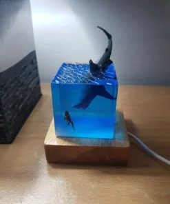 Last Day Promotion 50% OFF -3D Shark Diver Decoration LED Lamp