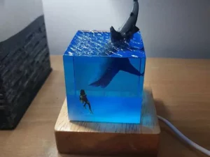 Last Day Promotion 50% OFF -3D Shark Diver Decoration LED Lamp