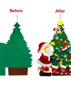 Felt Christmas Tree 4ft With LED Lights Strip 38 Pcs