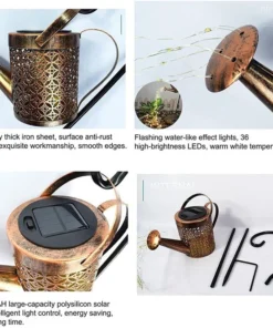 Solar Waterfall Lights Outdoor Garden Decor Yard Romantic Atmosphere