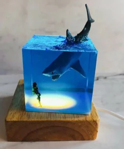 Last Day Promotion 50% OFF -3D Shark Diver Decoration LED Lamp