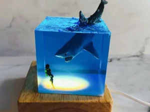 Last Day Promotion 50% OFF -3D Shark Diver Decoration LED Lamp