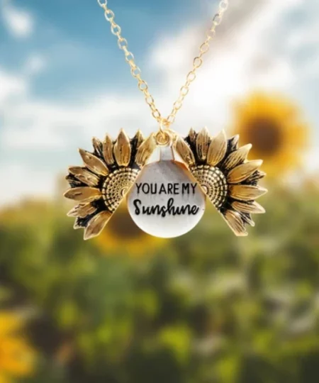 "You Are My Sunshine" Sunflower Necklace